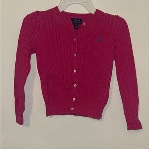 Polo by Ralph Lauren Women's Red Cable Knit Cardigan